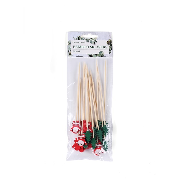 Christmas Bamboo Skewers 20 Pack