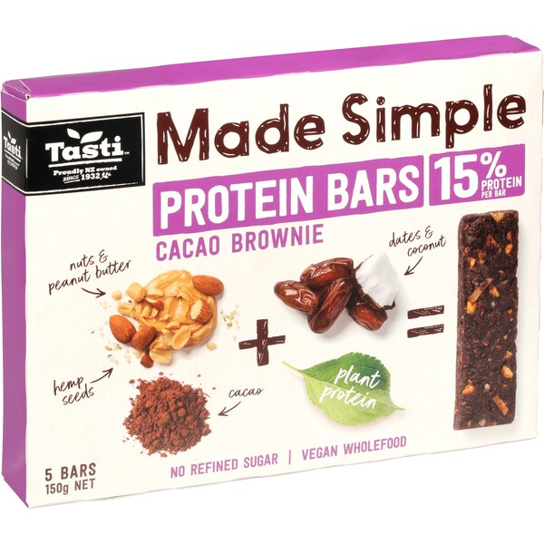 Tasti Made Simple Protein Bars Cacao Brownie 5 Pack