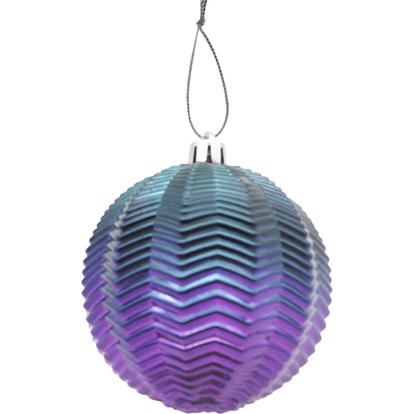 Christmas Decoration Baubles Two Tone Purple 2 Pack