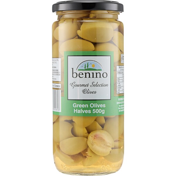 Benino Green Olive Halves 500g