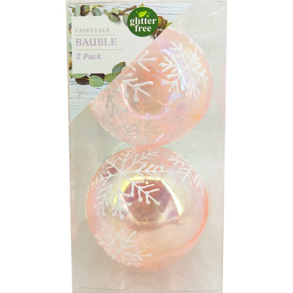 Christmas Decoration Fairytale Bauble Snowflake 2 Pack
