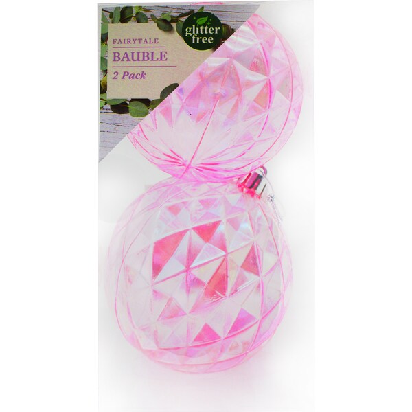 Christmas Decoration Fairytale Bauble Pink 2 Pack