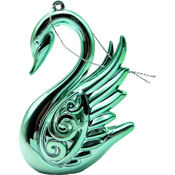 Christmas Fairytale Swan Decoration Green Each
