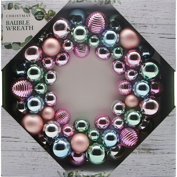 Christmas Bauble Wreath Pastel Each