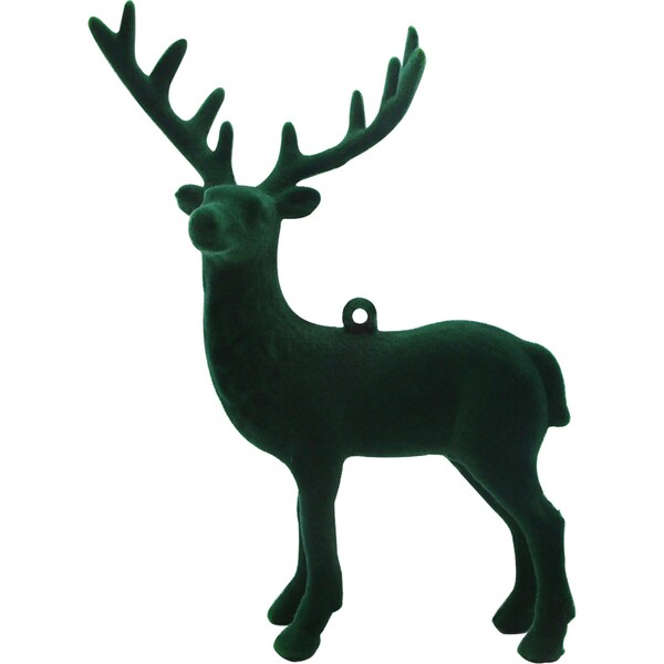 Christmas Traditional Reindeer Decoration Green Each