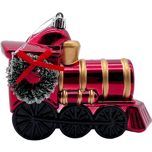 Christmas Traditional Train Decoration Red Each