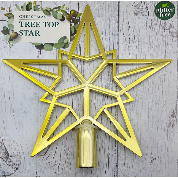 Christmas Tree Top Star Gold Each