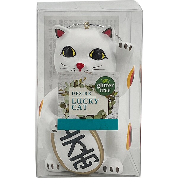 Christmas Decoration Lucky Cat White Each