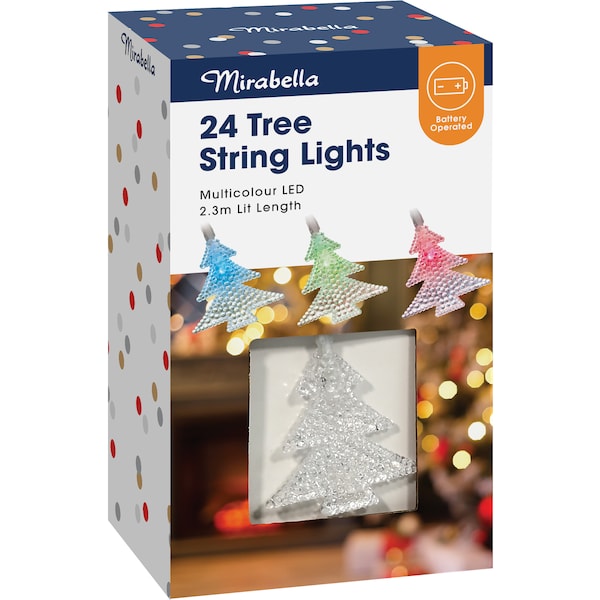 Mirabella Christmas Battery Operated 24 Tree String Lights 2.3m Each