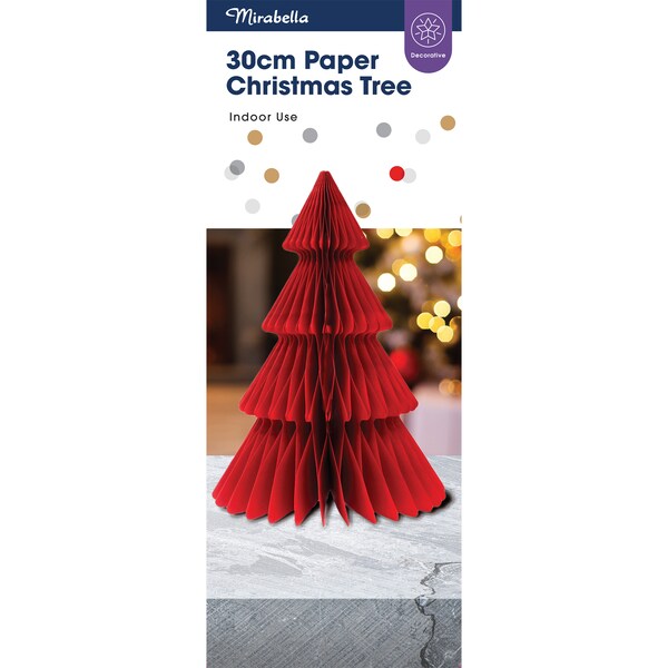 Mirabella Christmas Paper Tree Decoration Red Each