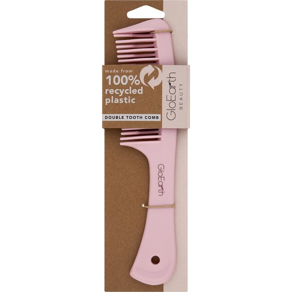 GloEarth Recycled PET Double Tooth Comb each