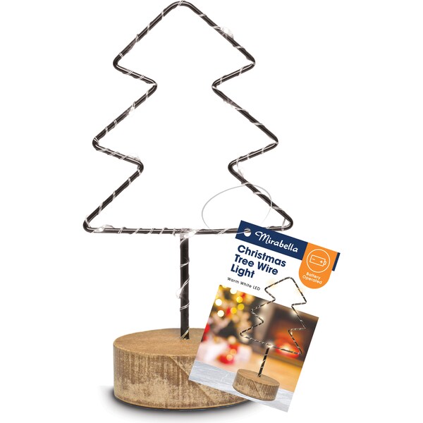 Mirabella Christmas Tree Metal Wire Tabletop Light Each