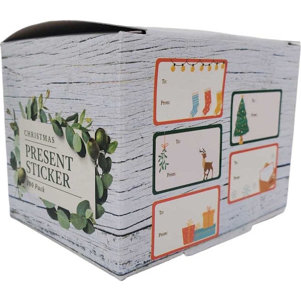 Christmas Present Stickers Traditional 100 Pack