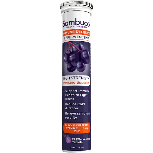 Sambucol Immune Defence Efferevescent Tablets Elderberry 15 pack