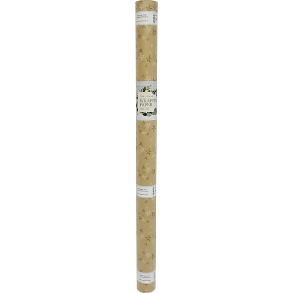Christmas Kraft Wrapping Paper Stars 5m Each