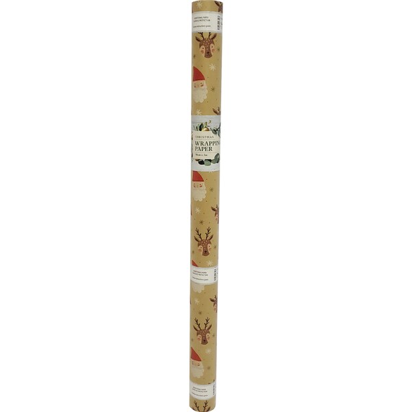 Christmas Kraft Wrapping Paper Character 5m Each