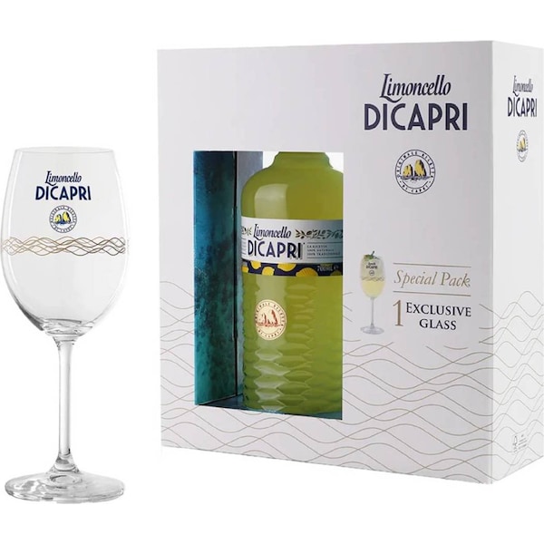 Limoncello Di Capri 700mL Special Gift Pack With 1 Exclusive Glass each