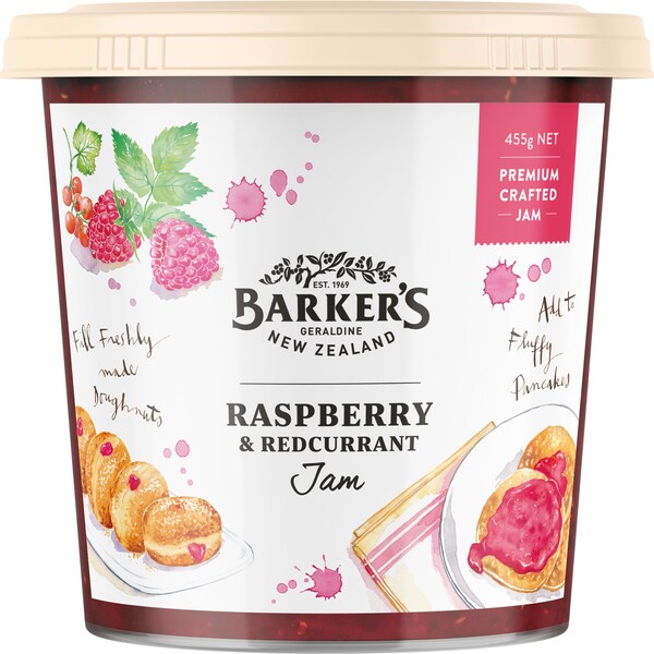 Barker's Raspberry & Redcurrant Jam 455g