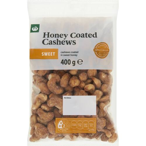 Woolworths Honey Roasted Cashews 400g bunch