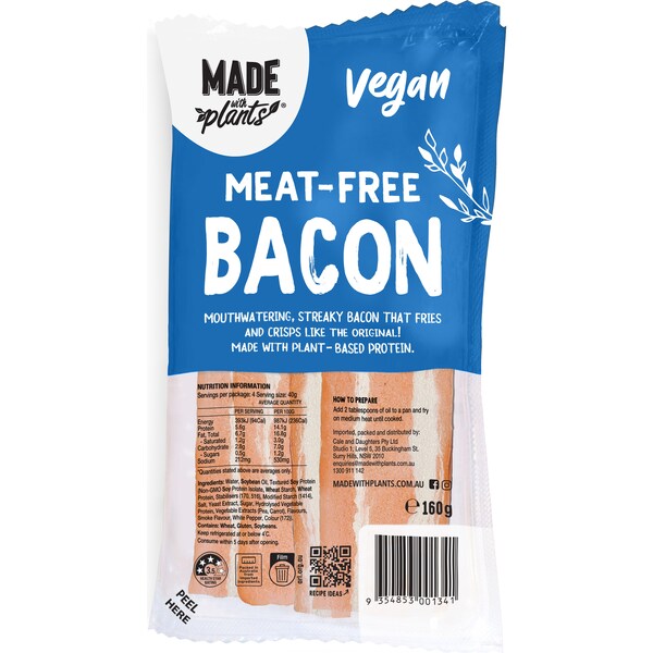 Made With Plants Meat Free Bacon 160g