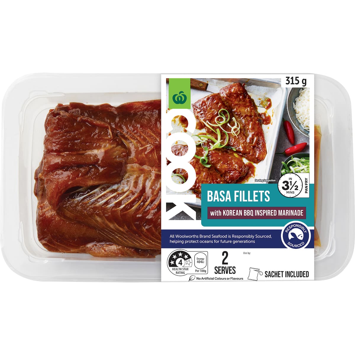 Woolworths Cook Basa Fillets With Korean Bbq Inspired Marinade 315g bunch