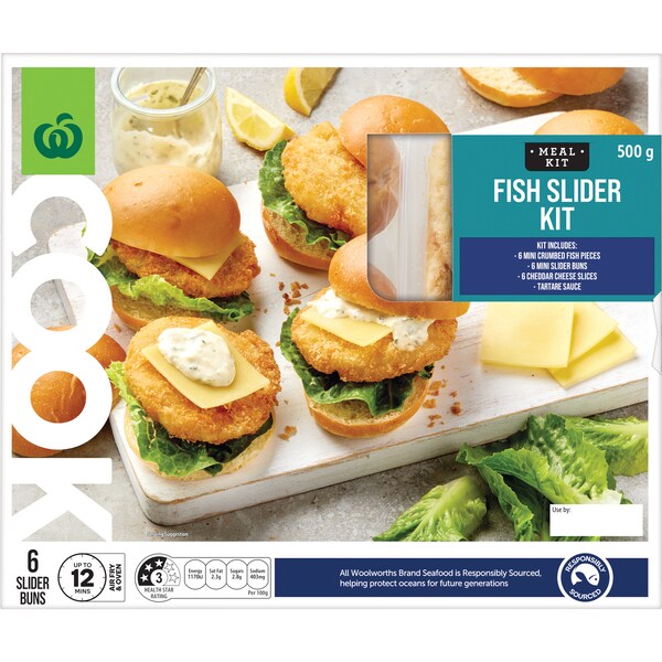 Woolworths Cook Fish Slider Meal Kit 500g