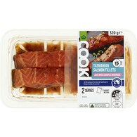 Woolworths Cook Salmon Fillets With Miso & Maple Marinade