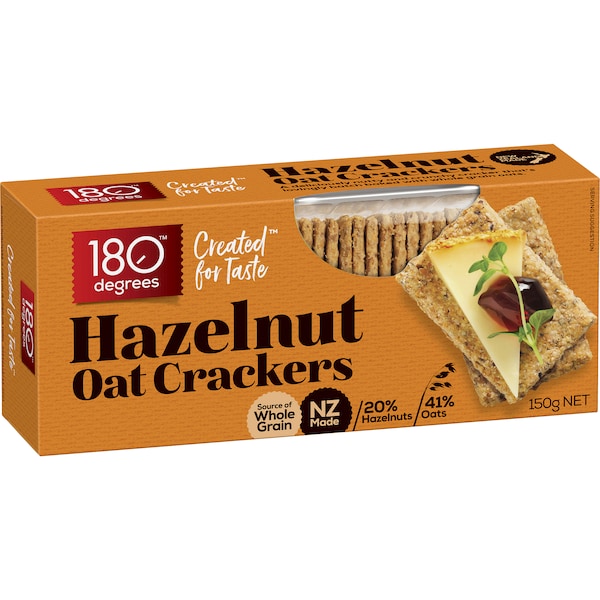 180 Degrees Oat Crackers Hazelnut 150g