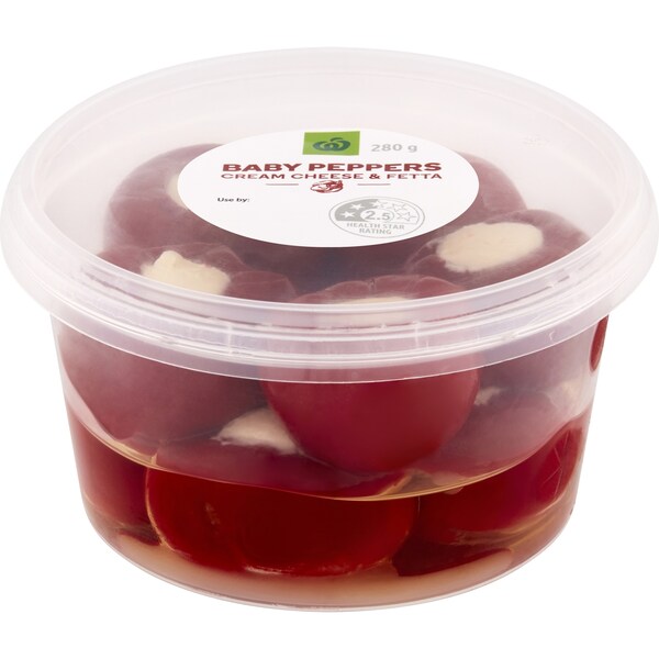 Woolworths Baby Peppers With Cream Cheese & Fetta 280g