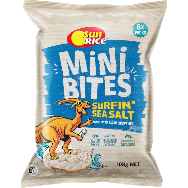 Sunrice Mini Bites Sea Salt Multipack Kids Lunchbox Snacks 6 pack