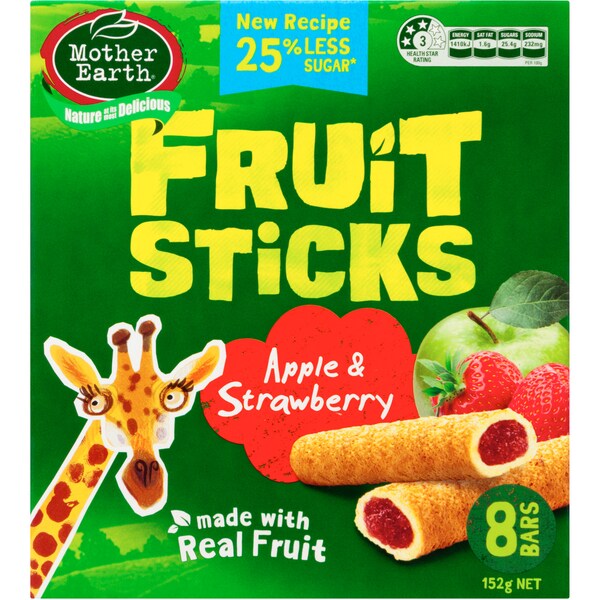 Mother Earth Fruit Sticks Strawberry 152g