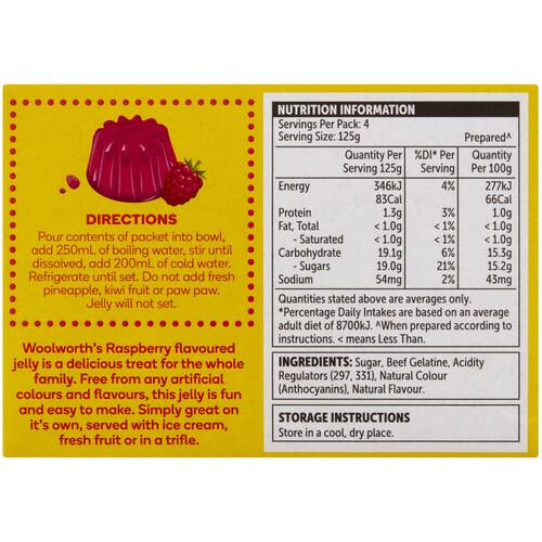 Woolworths Jelly Raspberry 85g bunch
