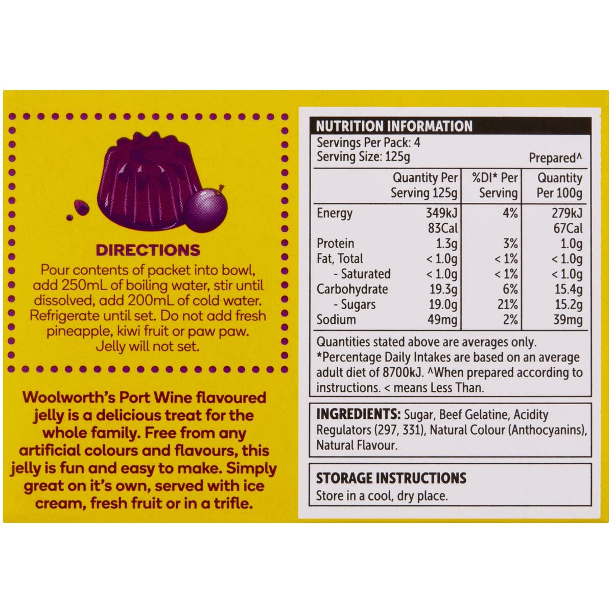 Woolworths Jelly Port Wine 85g | bunch