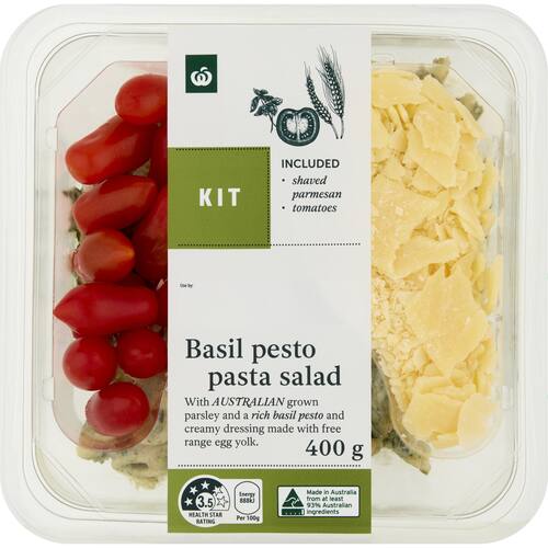 Woolworths Basil Pesto Pasta Salad Kit 400g bunch