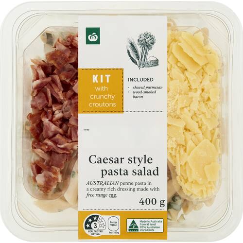 Woolworths Caesar Style Pasta Salad Kit 400g bunch