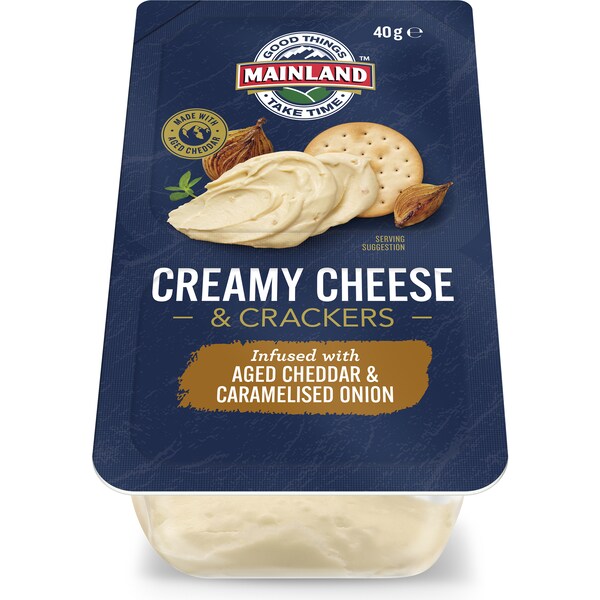 Mainland Creamy Cheese & Crackers Aged Cheddar & Caramelised Onion 40g