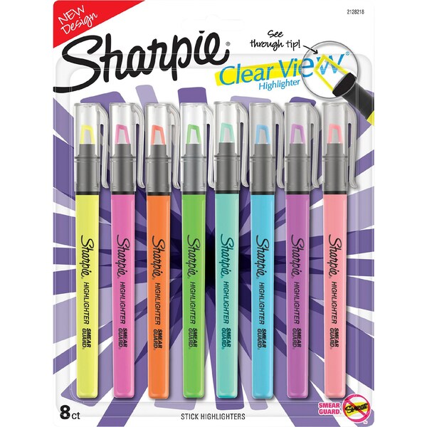 Sharpie Clearview Stick Highlighter 8 pack