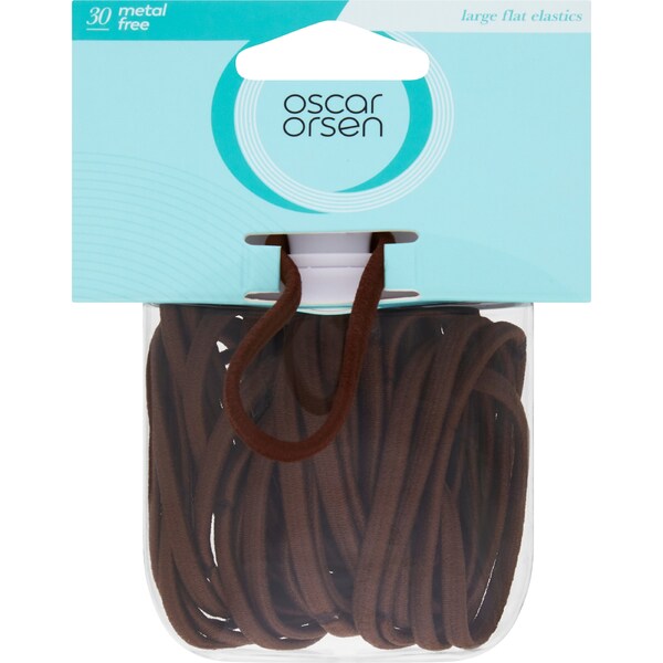 Oscar Orsen Large Snagless Hair Elastics Brown 30 pack