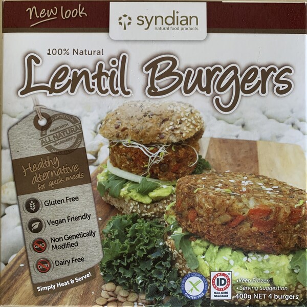 Syndian Burgers Lentil 4 pack