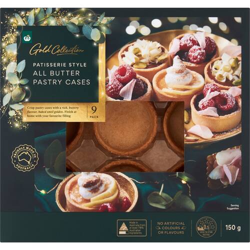 Woolworths Gold All Butter Pastry Cases 9 Pack bunch