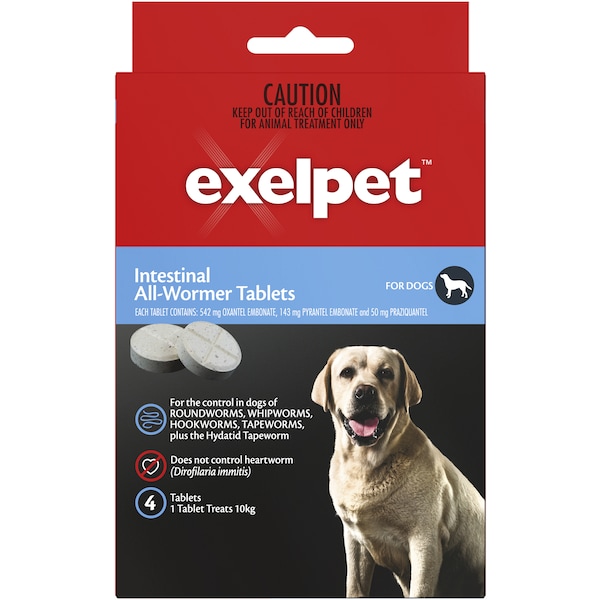Exelpet Treatment Allwormer Dog 4 Tablets