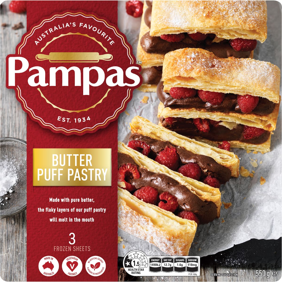 Pampas Butter Puff Pastry 550g