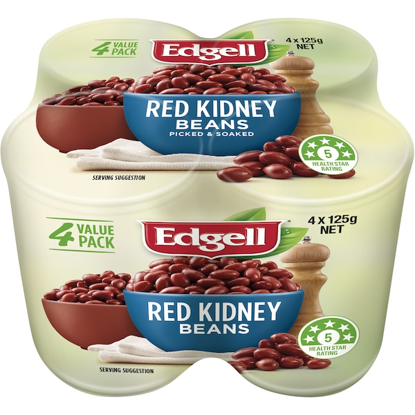 Edgell Beans Red Kidney 4x125g