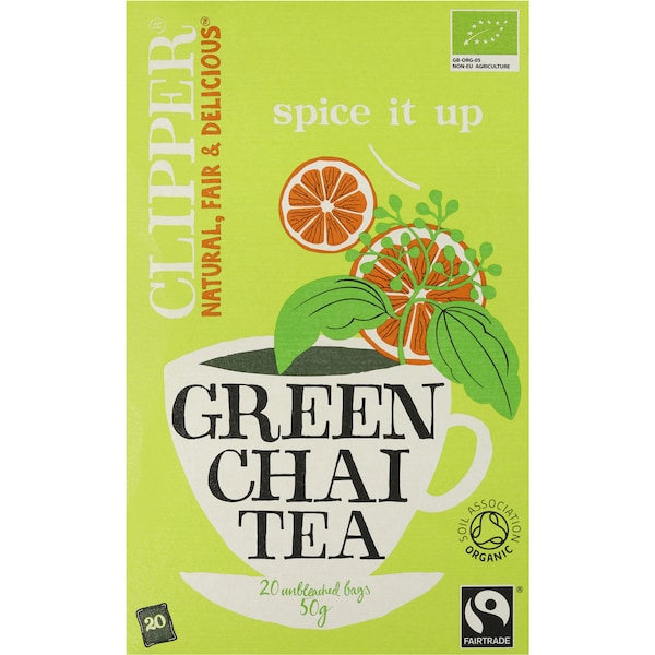 Clipper Organic Tea Chai Green Fairtrade 20 Bags 70g