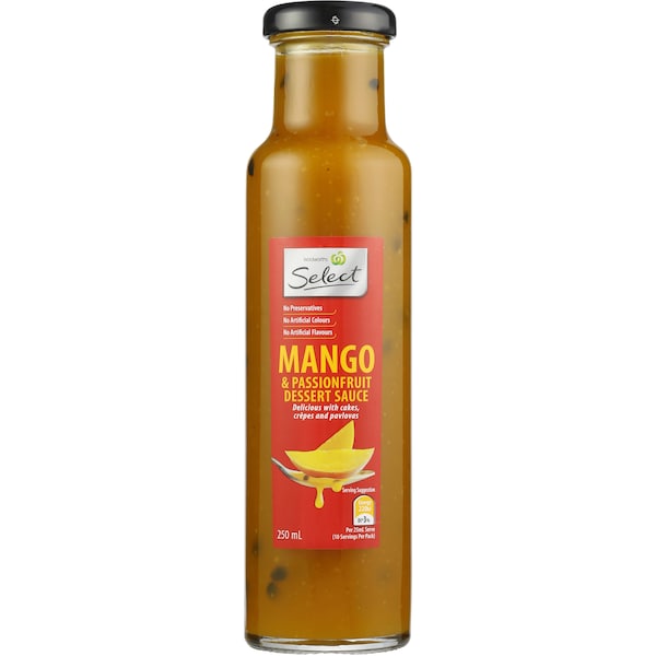 Woolworths Dessert Sauce Passionfruit & Mango 250mL