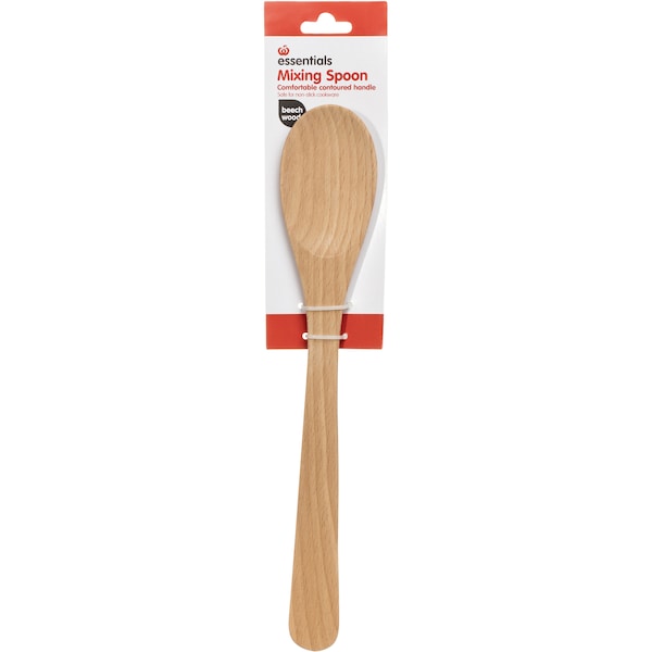 Essentials Utensil Beech Wood Mixing Spoon Each
