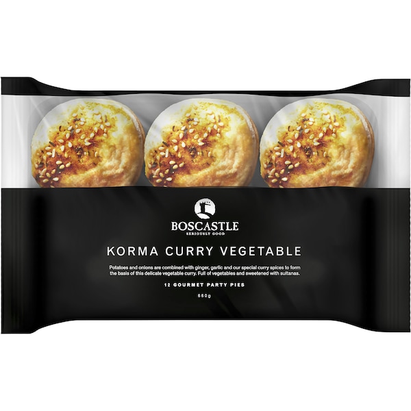 Boscastle Korma Curry Vegetable Pies 12 Pack