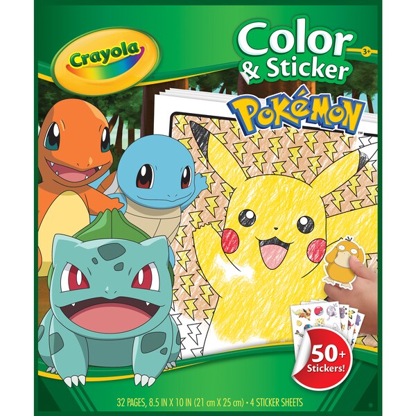 Crayola Colour & Sticker Book Pokemon 32 Pages each
