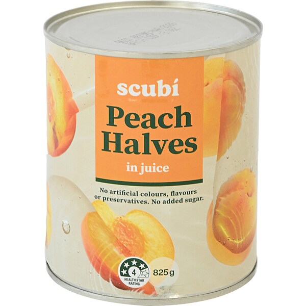 Scubi Peach Halves 825g