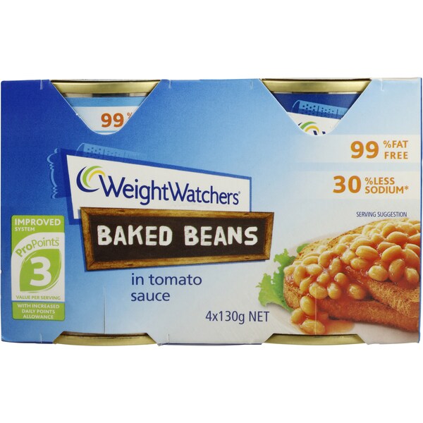 Weight Watchers Baked Beans Tomato Sauce 4x130g